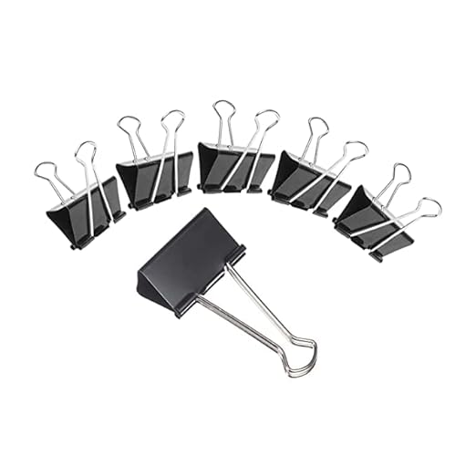 Magnus Binder Clips - 15mm Black, Set of 12